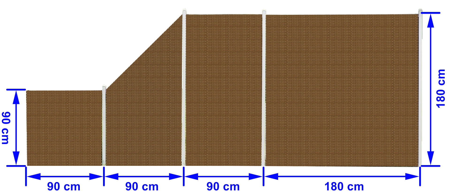 Płot Panelowy Jednostronny 180x180cm Technorattan – kolor miodowy